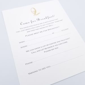 [SOLD] COME FOR BREAKFAST!   Invitations by Studio Z